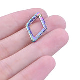 15pcs Rhombus Pendant Charm Stainless Steel Jewelry DIY Accessories