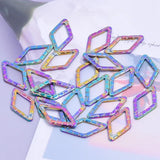 15pcs Rhombus Pendant Charm Stainless Steel Jewelry DIY Accessories