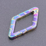 15pcs Rhombus Pendant Charm Stainless Steel Jewelry DIY Accessories