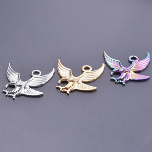 8 Pcs Eagle Pendants Rainbow Charms for Jewelry Making Supplies