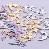 8 Pcs Eagle Pendants Rainbow Charms for Jewelry Making Supplies