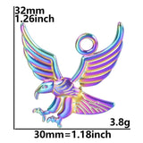 8 Pcs Eagle Pendants Rainbow Charms for Jewelry Making Supplies