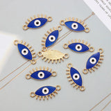 20pcs Evil Eye Double Hanging Pendant Metal DIY Accessories