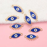 20pcs Evil Eye Double Hanging Pendant Metal DIY Accessories