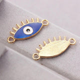 20pcs Evil Eye Double Hanging Pendant Metal DIY Accessories