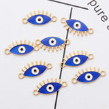 20pcs Evil Eye Double Hanging Pendant Metal DIY Accessories