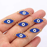 20pcs Evil Eye Double Hanging Pendant Metal DIY Accessories