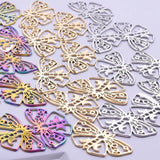 10 Pcs Butterfly Rainbow Palm Pendants Charms Jewelry Making Supplies