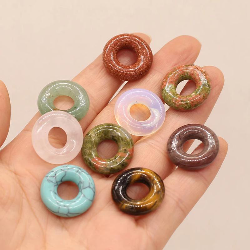 5 PCS Natural Stone Pendant Beads 20x20mm DIY Jewelry Making Accessories