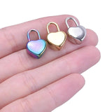 5pcs Hipster Heart Padlock Pendant Stainless Steel Charms