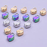 5pcs Hipster Heart Padlock Pendant Stainless Steel Charms