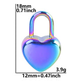 5pcs Hipster Heart Padlock Pendant Stainless Steel Charms