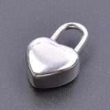 5pcs Hipster Heart Padlock Pendant Stainless Steel Charms