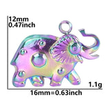 10pcs Stainless Steel Elephant Pendant Necklaces for Men Women