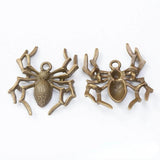 10Pcs Spider Halloween Charms 35x30mm Antique Bronze Silver Pendant DIY Jewelry