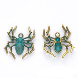 10Pcs Spider Halloween Charms 35x30mm Antique Bronze Silver Pendant DIY Jewelry