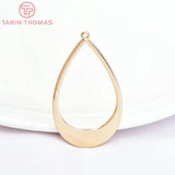 6PCS 29.5x50MM 24K Brass Water Droplet Shape Charms Pendants