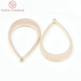 6PCS 29.5x50MM 24K Brass Water Droplet Shape Charms Pendants