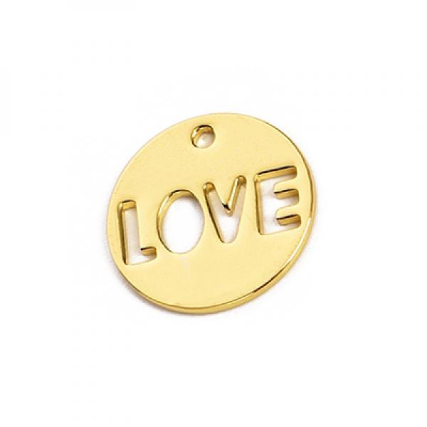 0.8mm Plating Multicolor LOVE Disc Charm Jewelry
