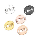 0.8mm Plating Multicolor LOVE Disc Charm Jewelry