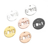 0.8mm Plating Multicolor LOVE Disc Charm Jewelry
