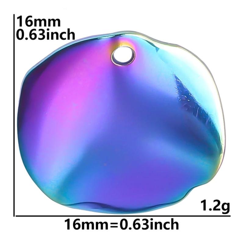 15pcs Punk Wave Pattern Plaque Disc Rainbow Charms for Earrings Making
