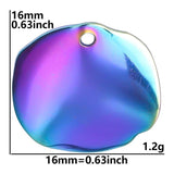 15pcs Punk Wave Pattern Plaque Disc Rainbow Charms for Earrings Making