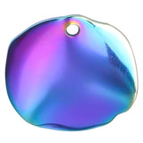 15pcs Punk Wave Pattern Plaque Disc Rainbow Charms for Earrings Making