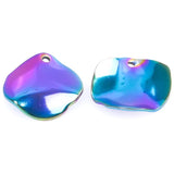 15pcs Punk Wave Pattern Plaque Disc Rainbow Charms for Earrings Making