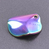 15pcs Punk Wave Pattern Plaque Disc Rainbow Charms for Earrings Making