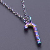 20pcs/Lot Rainbow Candy Cane Hook Party Christmas Charms Alloy Metal Pendant