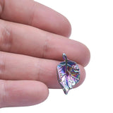 Rainbow Leaf Bug Eye Plant Worm Tree Alloy Pendant for Jewelry Making DIY