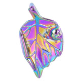 Rainbow Leaf Bug Eye Plant Worm Tree Alloy Pendant for Jewelry Making DIY