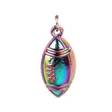 15pcs Football Rugby Sports Charms Rainbow Alloy Pendant