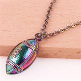 15pcs Football Rugby Sports Charms Rainbow Alloy Pendant