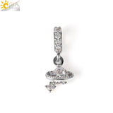 CSJA Planet Charms Cubic Zirconia Earrings S808