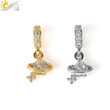 CSJA Planet Charms Cubic Zirconia Earrings S808