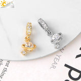 CSJA Planet Charms Cubic Zirconia Earrings S808