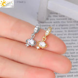 CSJA Planet Charms Cubic Zirconia Earrings S808