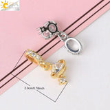 CSJA Planet Charms Cubic Zirconia Earrings S808