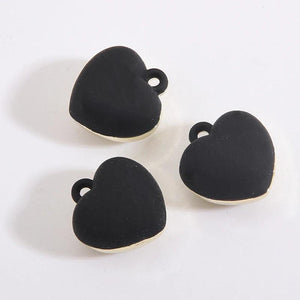 10pcs Enamel Heart Love Charms Three Colors for Jewelry Making DIY