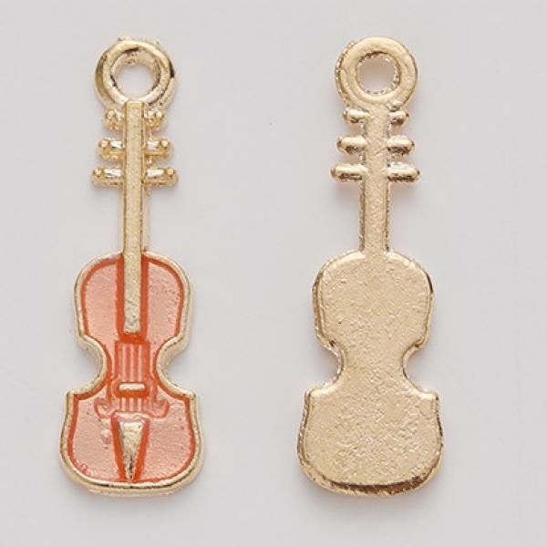 30Pcs Enamel Violin Music Charms for Jewelry Making