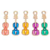 30Pcs Enamel Violin Music Charms for Jewelry Making