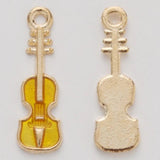 30Pcs Enamel Violin Music Charms for Jewelry Making