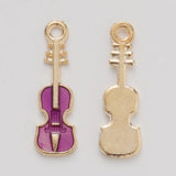30Pcs Enamel Violin Music Charms for Jewelry Making