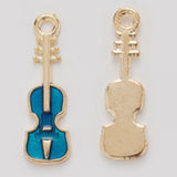 30Pcs Enamel Violin Music Charms for Jewelry Making