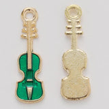 30Pcs Enamel Violin Music Charms for Jewelry Making