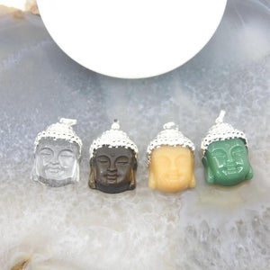 Buddha Head Pendant Natural Stone Necklace DIY Jewelry Women