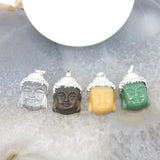 Buddha Head Pendant Natural Stone Necklace DIY Jewelry Women