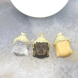 Buddha Head Pendant Natural Stone Necklace DIY Jewelry Women